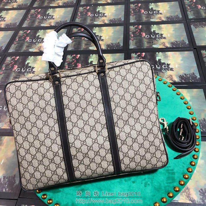 GUCCI 古馳男包 新款 201480 啡pvc 男士手提包 Gucci公事包